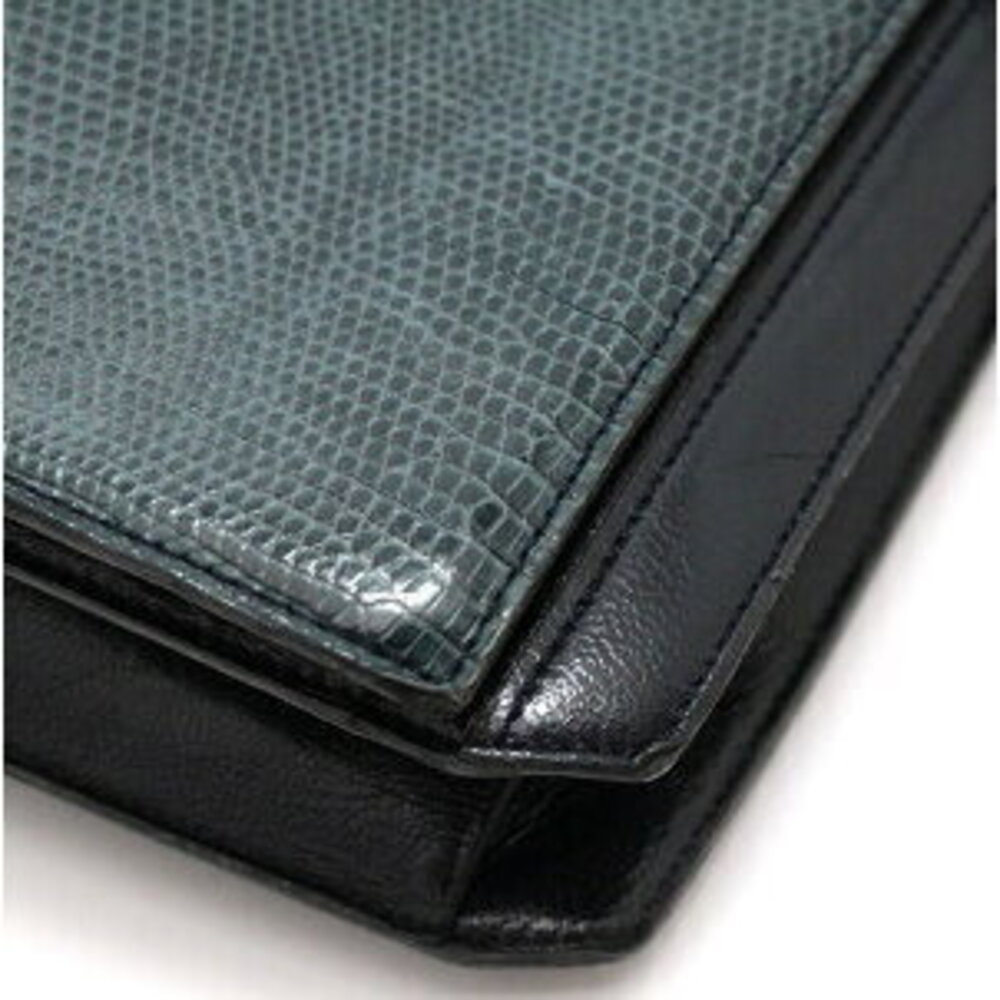 Saint Laurent Lizard Yves Hobo Bag Blue Shoulder - Picture 3 of 6
